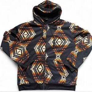 Canyon Creek Men's Sherpa Lined Hoodie Aztec Patterned XL Jacket